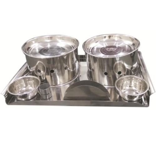 Stainless Steel Round Double Snack Warmer Tray Manufacturer