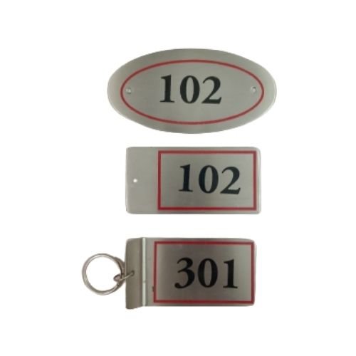 Stainless Steel Room Number with Key Chain Signage Manufacturer